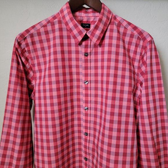 Paul Smith Button Up Red Gingham Plaid Shirt - Picture 4 of 16